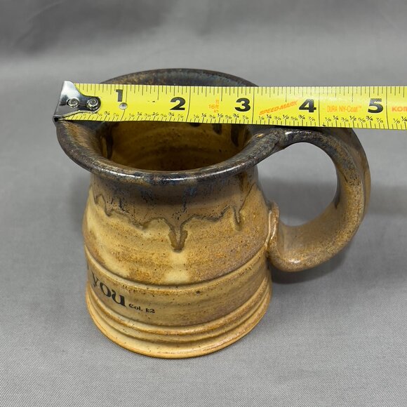 Jack Pott Stoneware Art Pottery Coffee Mug Grace Be Unto You Brown Drip Glazed - Picture 13 of 13